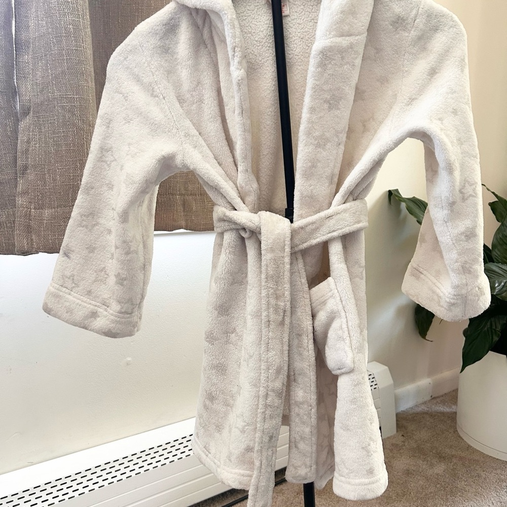 Cat & Jack white Plush Kids Bathrobe with Hood
